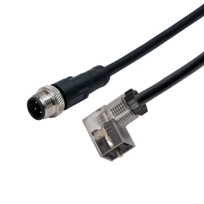 LED 솔레노이드 밸브형 Ｃ 플러그에 대한 M12 8 핀 a 코드 주형을 떠서 만드는  남자 방수 커넥터 케이블